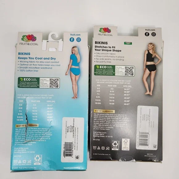 New! FRUIT OF THE LOOM Women's Breathable Seamless Lot of 11 Bikinis SZ 8/XL - Picture 2 of 10